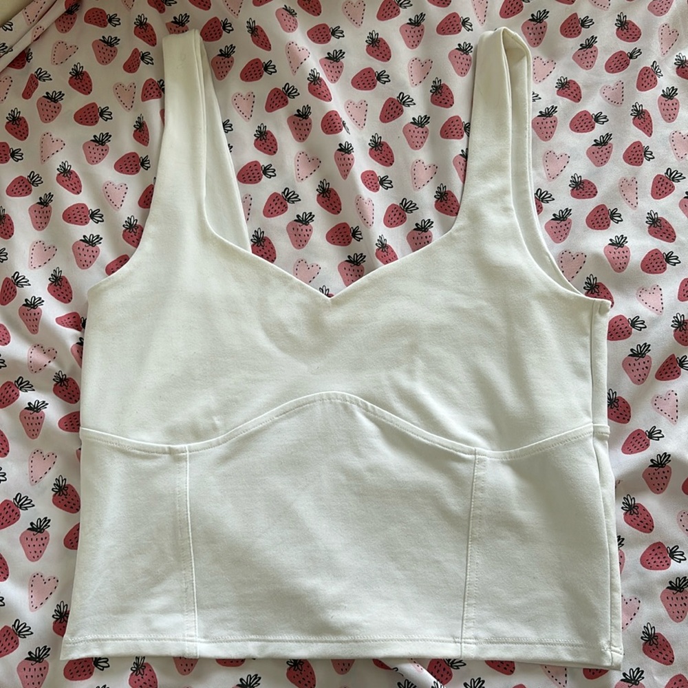 Abercrombie White Cropped Tank Top